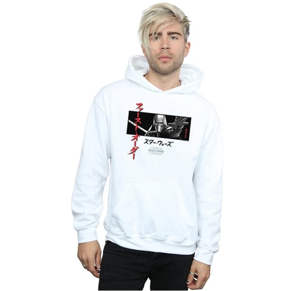 Star Wars: The Rise of Skywalker Mens Star Wars The Rise Of Skywalker Kylo Ren Katakana Art Stripe Hoodie