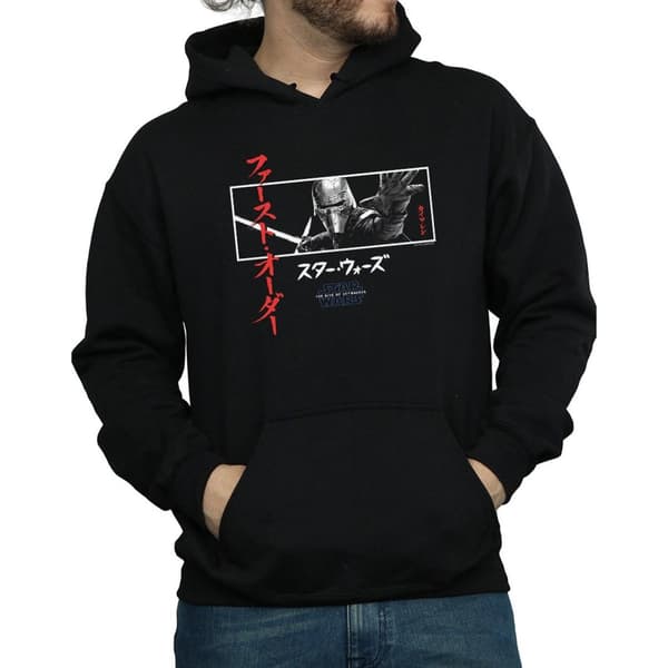 Star Wars: The Rise of Skywalker Mens Star Wars The Rise Of Skywalker Kylo Ren Katakana Art Stripe Hoodie