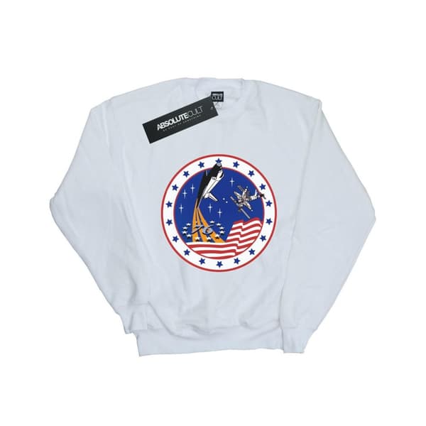 NASA Boys Classic Rocket 76 Sweatshirt White 7-8 Years