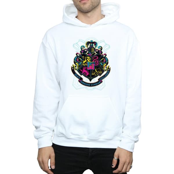 Harry Potter Mens Neon Hogwarts Crest Hoodie