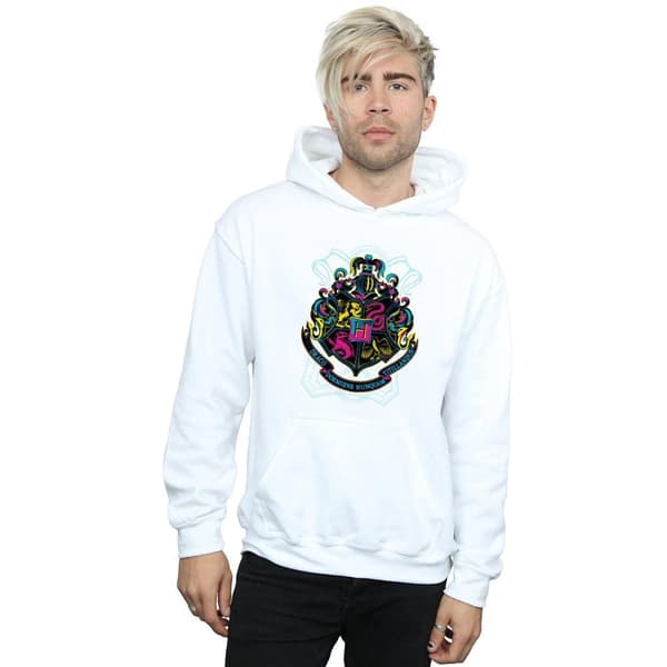 Harry Potter Mens Neon Hogwarts Crest Hoodie