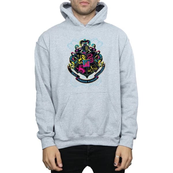 Harry Potter Mens Neon Hogwarts Crest Hoodie