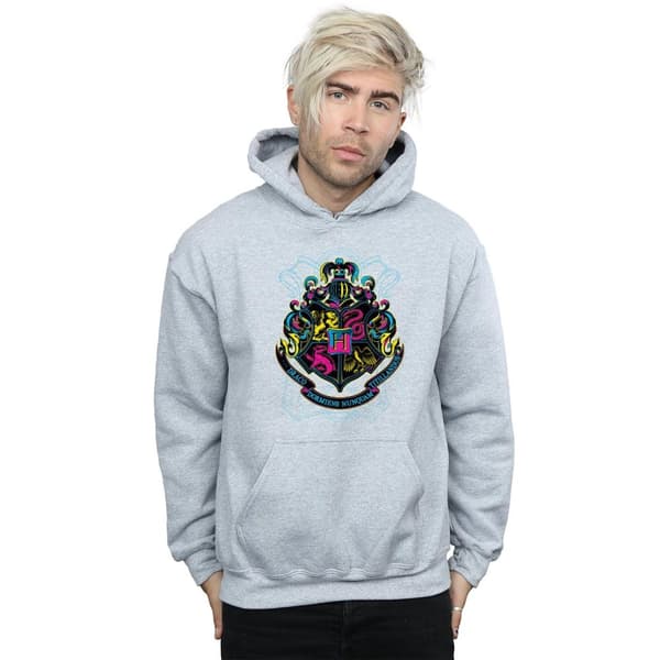 Harry Potter Mens Neon Hogwarts Crest Hoodie