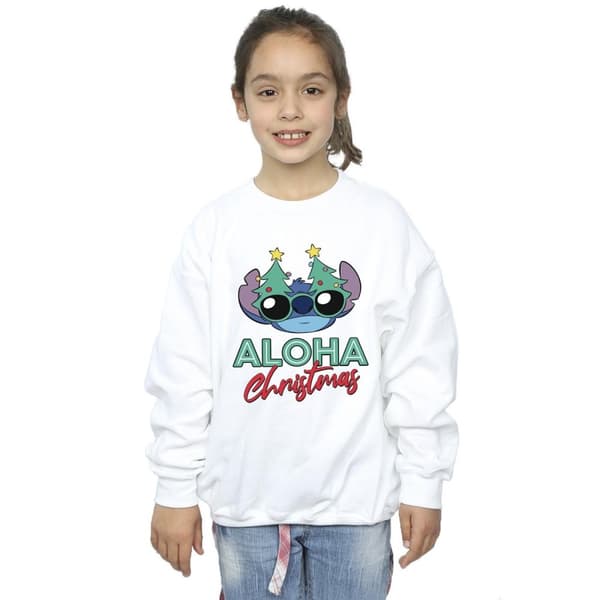 Disney Girls Lilo And Stitch Christmas Tree Shades Sweatshirt