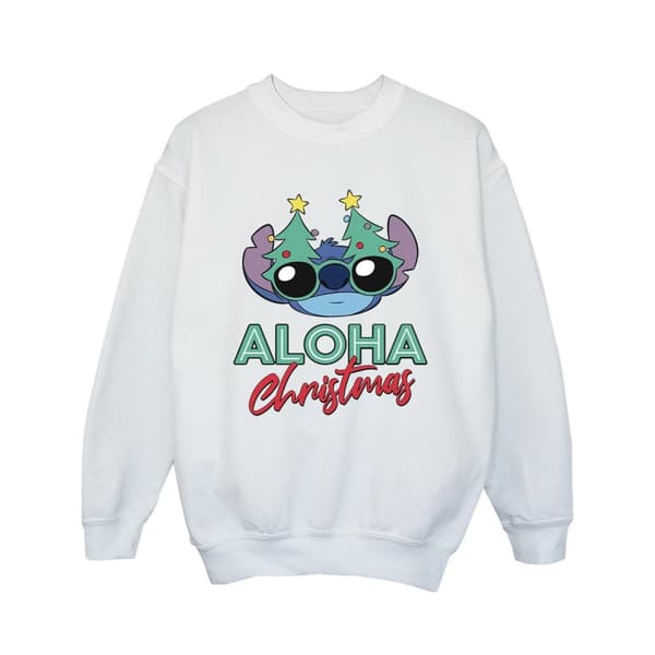 Disney Girls Lilo And Stitch Christmas Tree Shades Sweatshirt