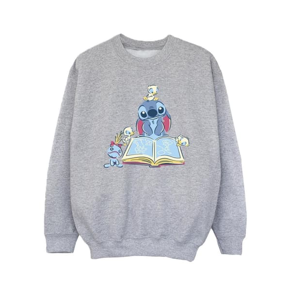Disney Girls Lilo & Stitch Reading A Book Sweatshirt