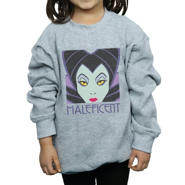Disney Girls Maleficent Cropped Head Sweatshirt