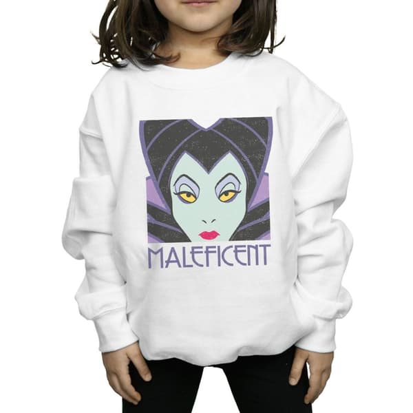 Disney Girls Maleficent Cropped Head Sweatshirt