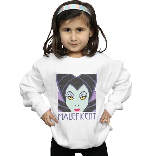 Disney Girls Maleficent Cropped Head Sweatshirt