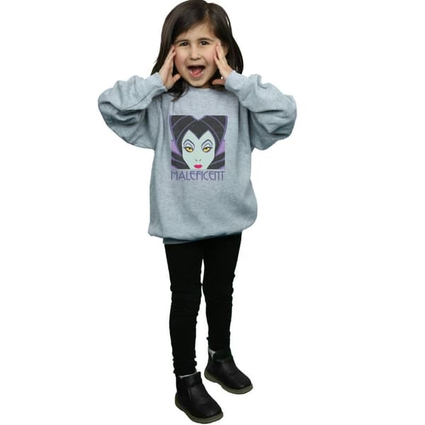 Disney Girls Maleficent Cropped Head Sweatshirt