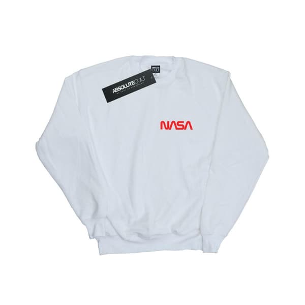 NASA Mens Modern Logo Chest Sweatshirt White L