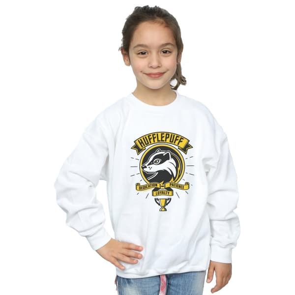 Harry Potter Girls Hufflepuff Toon Crest Sweatshirt