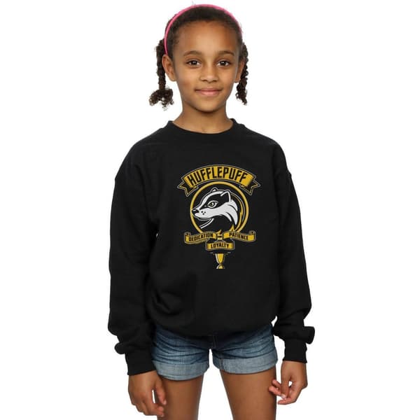 Harry Potter Girls Hufflepuff Toon Crest Sweatshirt