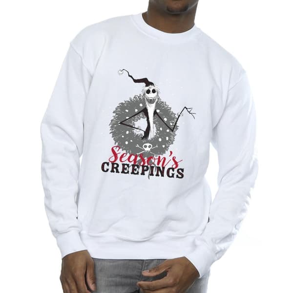 Disney Mens The Nightmare Before Christmas Årstidernas krypande kransar Sweatshirt