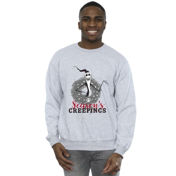 Disney Mens The Nightmare Before Christmas Seasons Creepings Wreath Sweatshirt