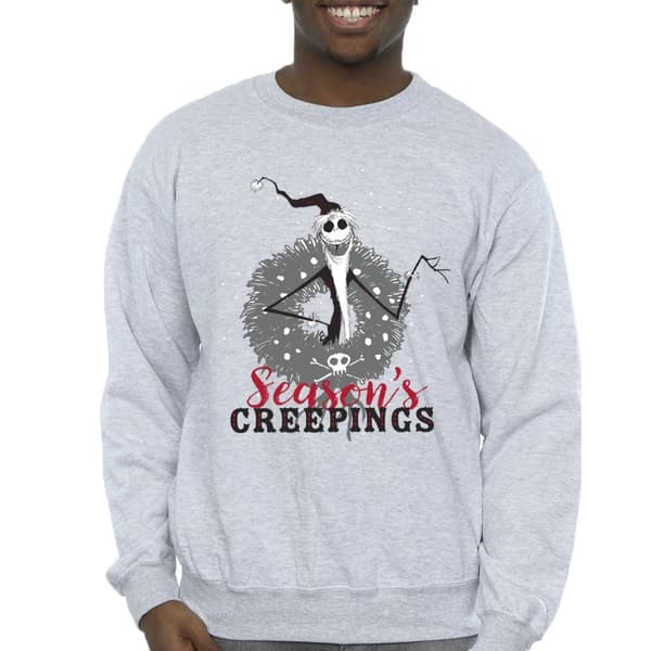Disney Mens The Nightmare Before Christmas Seasons Creepings Wreath Sweatshirt
