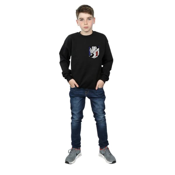 Looney Tunes Boys Pepe Le Pew Face Faux Pocket Sweatshirt