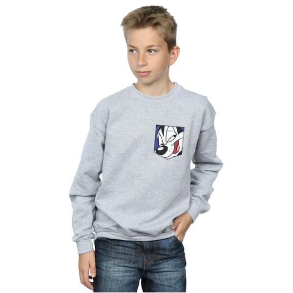 Looney Tunes Boys Pepe Le Pew Face Faux Pocket Sweatshirt