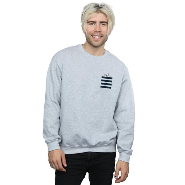 Looney Tunes Mens Taz Stripes Faux Pocket Sweatshirt