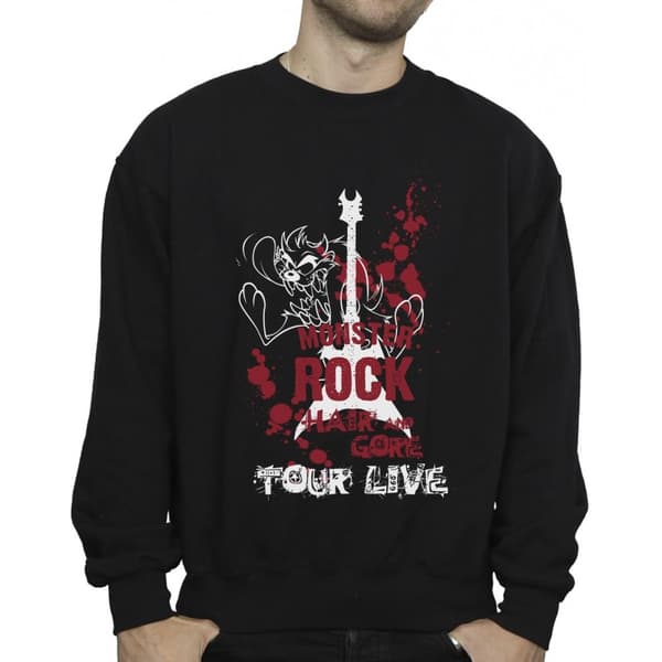 Looney Tunes Mens Taz Monster Rock Sweatshirt