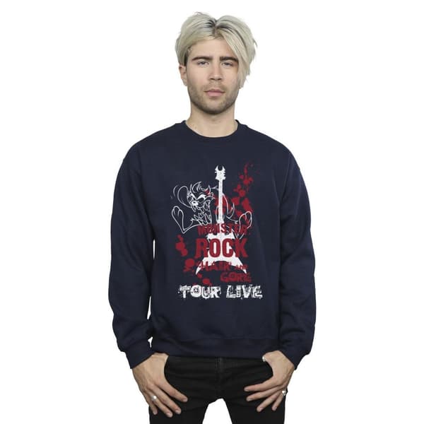 Looney Tunes Mens Taz Monster Rock Sweatshirt
