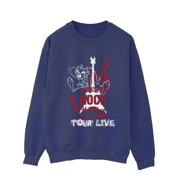 Looney Tunes Mens Taz Monster Rock Sweatshirt