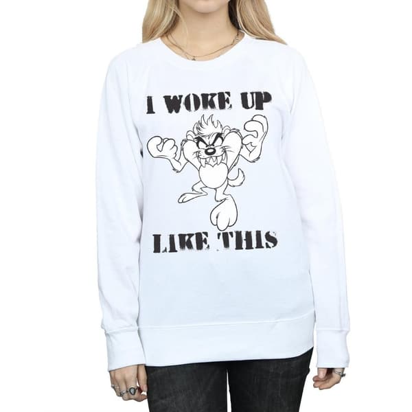 Looney Tunes Dam/kvinnor Taz I Woke Up Like This - Sweatshirt