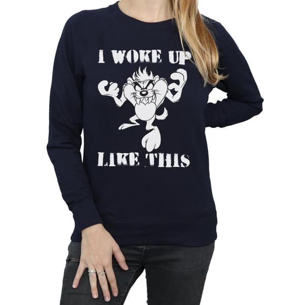 Looney Tunes Dam/kvinnor Taz I Woke Up Like This - Sweatshirt
