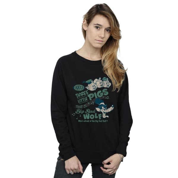 Disney Dam/Tjej Tre Små Grisar Vem Är Rädd För Stora Stygga Vargen Sweatshirt