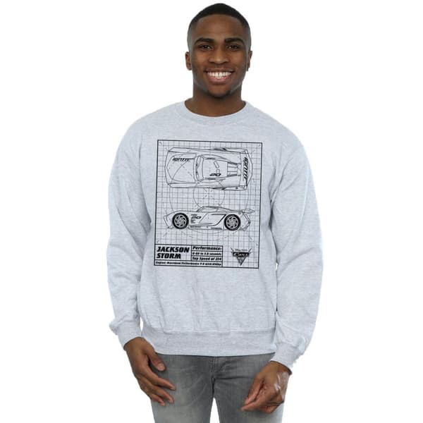Disney Mens Cars Jackson Storm Blueprint Sweatshirt