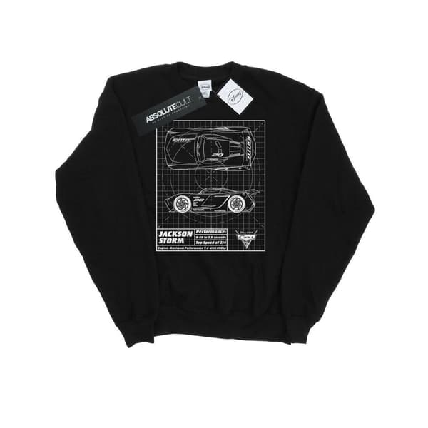 Disney Mens Cars Jackson Storm Blueprint Sweatshirt
