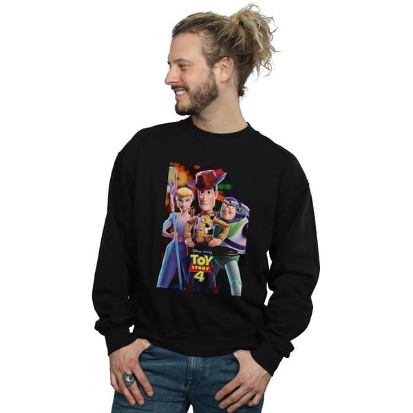 Disney Mens Toy Story 4 Buzz Woody And Bo Peep Poster Sweatshirt