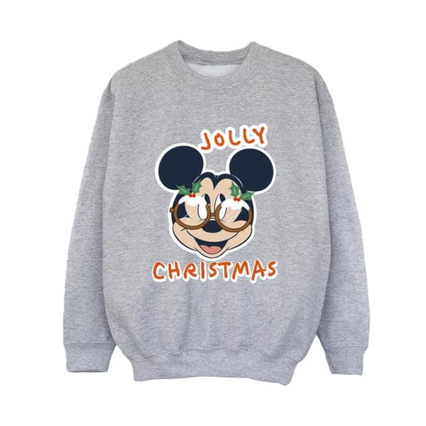 Disney Pojkar Musse Pigg Jolly Christmas Glasögon Sweatshirt