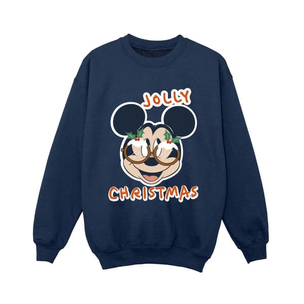 Disney Pojkar Musse Pigg Jolly Christmas Glasögon Sweatshirt