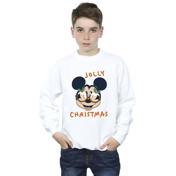 Disney Pojkar Musse Pigg Jolly Christmas Glasögon Sweatshirt