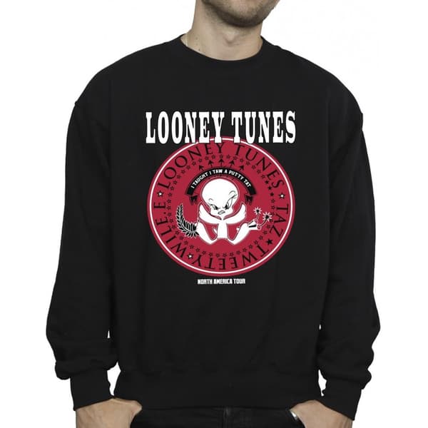 Looney Tunes Mens Tweety Rock Disk Sweatshirt