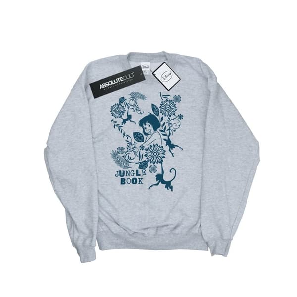 Disney Mens The Jugle Book Mowgli Tale Sweatshirt Sports Grey M