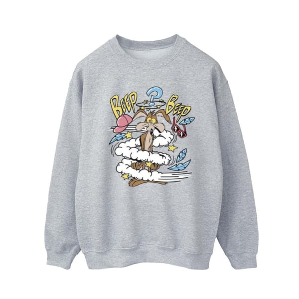 Looney Tunes Mens Coyote Daze Sweatshirt Sports Grey XL