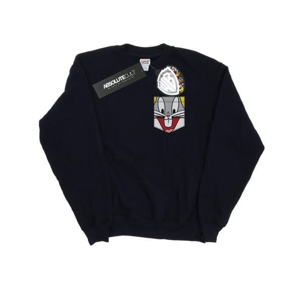 Looney Tunes Womens/Ladies Bugs Bunny Face Faux Pocket Sweatshirt