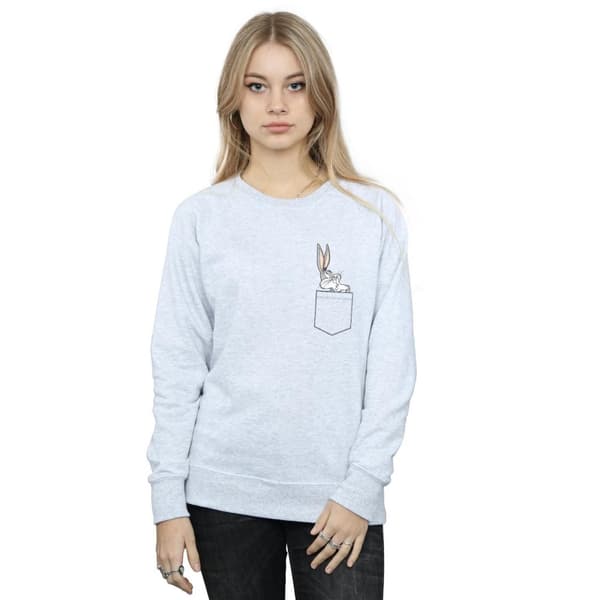Looney Tunes Womens/Ladies Bugs Bunny Faux Pocket Sweatshirt