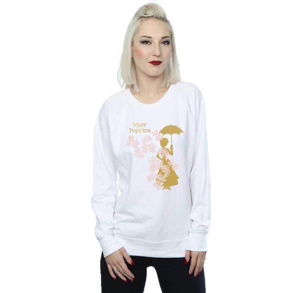 Disney Womens/Ladies Mary Poppins Floral Silhouette Sweatshirt