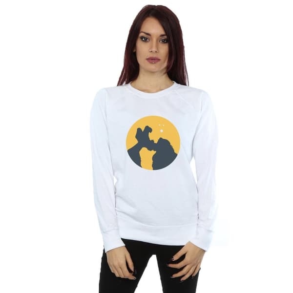 Disney Womens/Ladies Lady And The Tramp Moonlight Kiss Sweatshirt