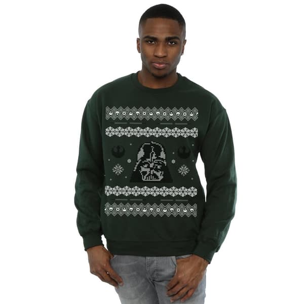 Star Wars Mens Christmas Darth Vader Fair Isle Sweatshirt
