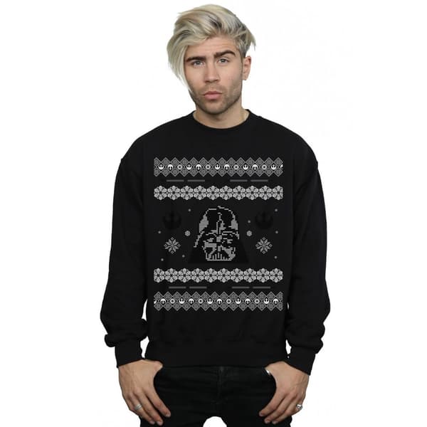 Star Wars Mens Christmas Darth Vader Fair Isle Sweatshirt