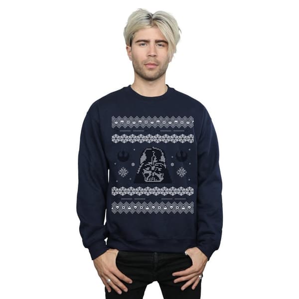 Star Wars Mens Christmas Darth Vader Fair Isle Sweatshirt