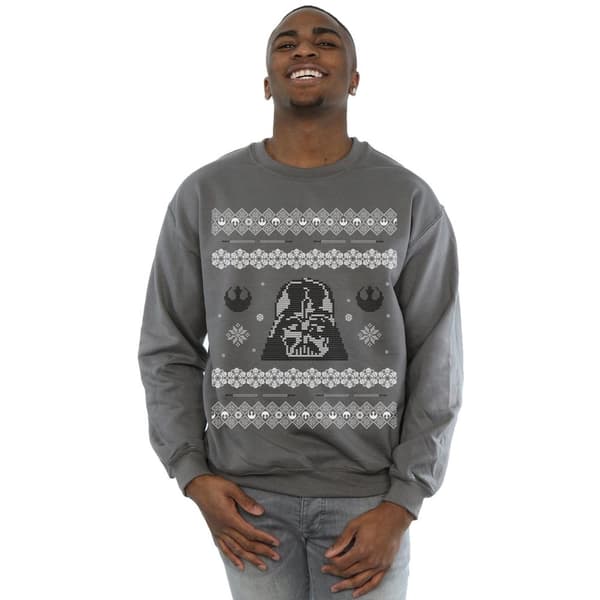 Star Wars Mens Christmas Darth Vader Fair Isle Sweatshirt