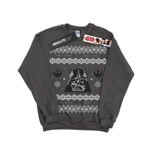 Star Wars Mens Christmas Darth Vader Fair Isle Sweatshirt