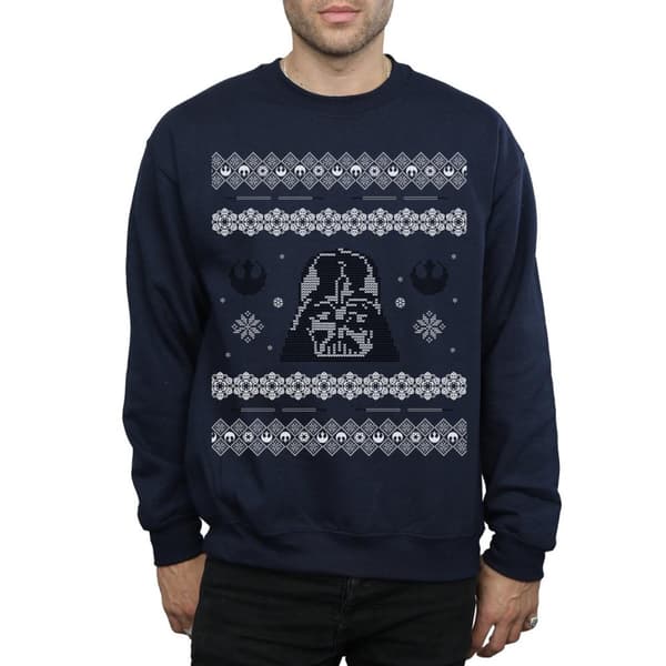Star Wars Mens Christmas Darth Vader Fair Isle Sweatshirt