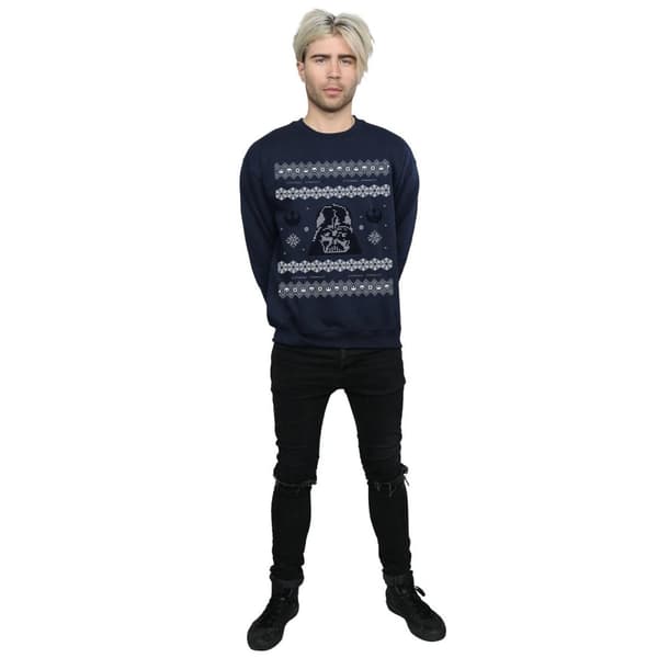 Star Wars Mens Christmas Darth Vader Fair Isle Sweatshirt
