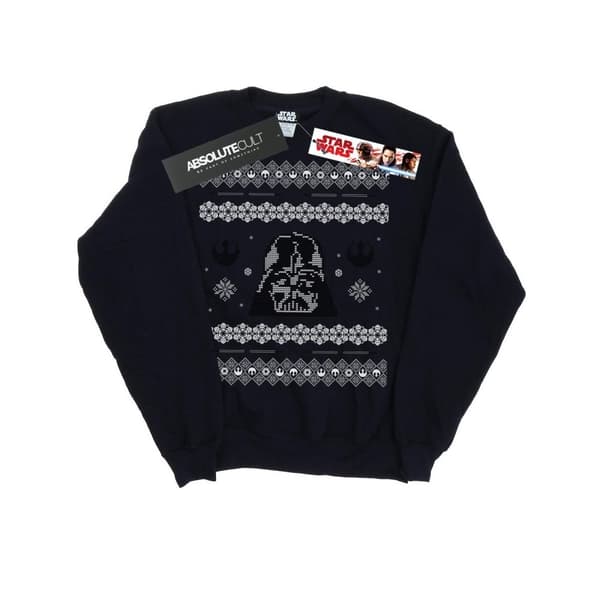 Star Wars Mens Christmas Darth Vader Fair Isle Sweatshirt